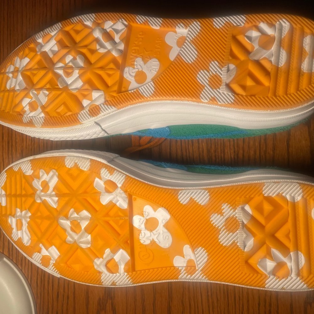 CONVERSE ONE STAR X TYLER THE CREATOR GOLF DE LE FLEUR, SIZE 10 ~JOLLY GREEN - Picture 3 of 8
